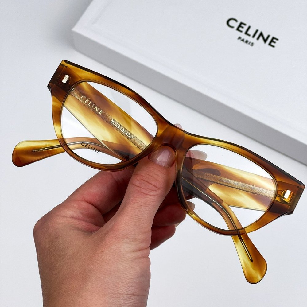 Celine CL50012I 056 Eyeglasses Havana Cat Eye Women CL 50012I